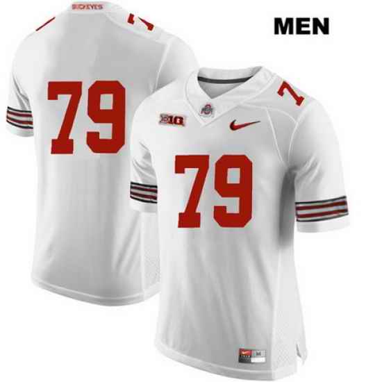 Brady Taylor Stitched Ohio State Buckeyes Nike Authentic Mens  79 White College Football Jersey Without Name Jersey